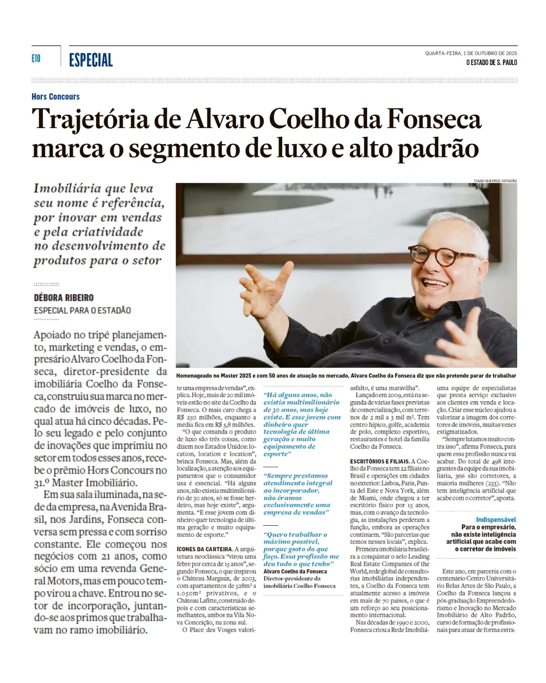 Estadão: Trajetória de Alvaro Coelho da Fonseca