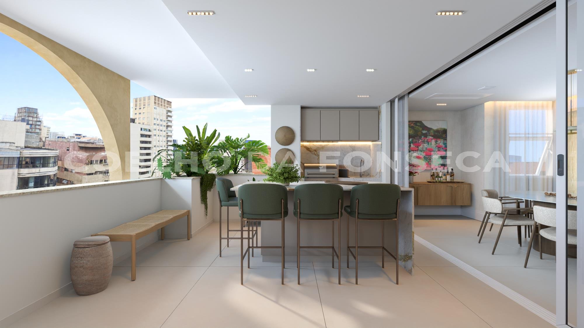 Perspectiva da varanda