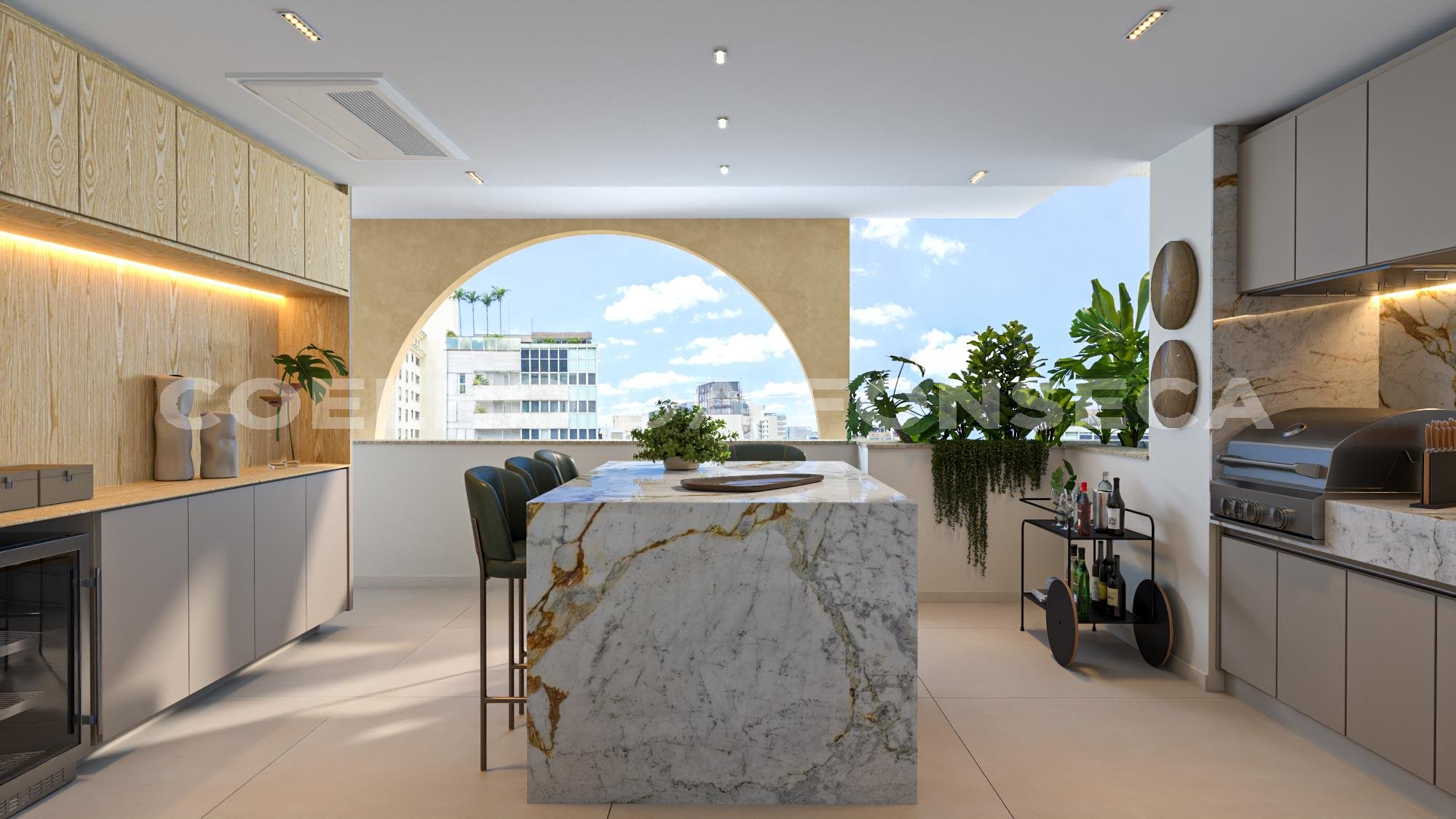 Perspectiva da varanda